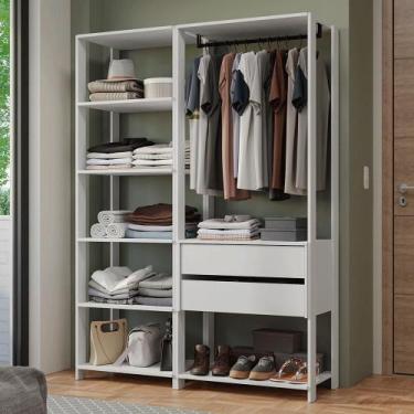 Imagem de Guarda-roupa Closet Modulado 2 Gavetas 129 Cm Valencia Madesa Branco