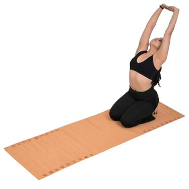 Imagem de Sivi Tapete de ioga de algodão orgânico herbal – Tapete antiderrapante tecido à mão ecológico – grosso e confortável (24"x72"x5mm) para fitness em casa e ioga (pedra do sol)