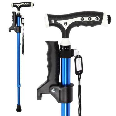 Imagem de Bastão de caminhada Yayayo Hold 200 kg em liga de alumínio LED preta