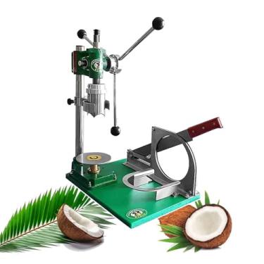 Imagem de KKSOUFX MáQuina De Descascar E Abrir Coco, Furadeira Para Coco Fresco, DiâMetro Interno De 5,9", Furadeira Manual + Base De FundiçãO Em AçO InoxidáVel