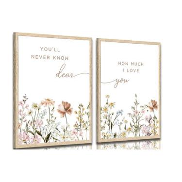 Imagem de Poster Wall Art Wildflower Nursery Set 2 Boho Girl 30x40cm - libitea