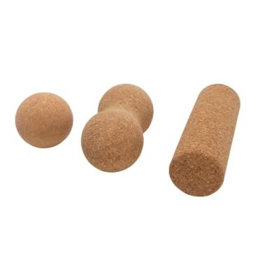 Imagem de kowaku Pilar de Ioga com Rolo de Massagem de Cortiça de 3 Peças para Treino de Equilíbrio E Nós Musculares