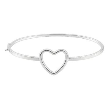 Imagem de Bracelete De Prata 925 Fio Quadrado Com Coração 1.5mm 2,4g - Loja Das 