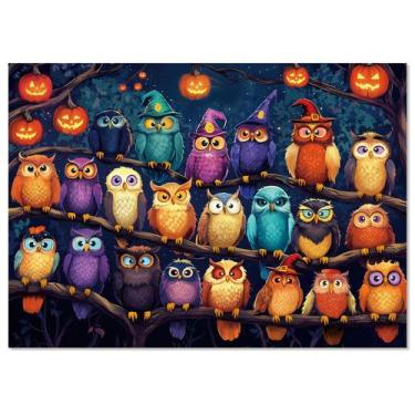 Imagem de Quebra-cabeça Motiloo Halloween Owls Family 1000 peças