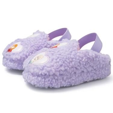 Imagem de Disney Pantufa de lã de ovelha Anna e Elsa, Roxa, 11-12 Toddler