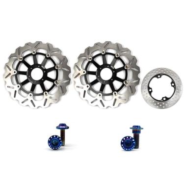 Imagem de Arashi Discos de freio dianteiros traseiros rotores com parafusos de montagem para Honda CB400N 1982-1988, CBR600F 1995-1998, VTR1000F 19997-2007, peças de acessórios de substituição de motocicleta