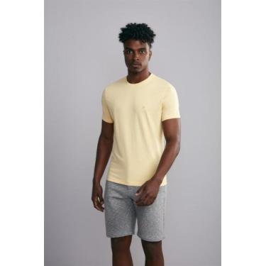 Imagem de Camiseta Manga Curta Malha Básica Slim Fit - Amarelo - Highstil, Amare