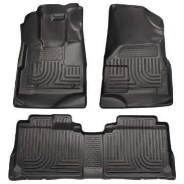 Imagem de Husky Liners 98141 serve para 2010-16 Cadillac SRX Weatherbeater tapetes dianteiros e 2º assento, preto
