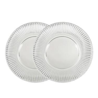 Imagem de Jogo 2 Sousplat Redondo de Cristal Renaissance Transparente Lyor 31,5c