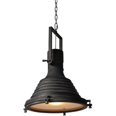 Imagem de Lustre industrial preto retro V-intage pendurado teto iluminação E26 luminária de metal, lâmpadas de lustre