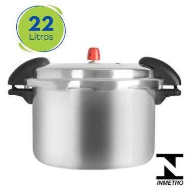 Imagem de Panela De Pressão Grande Industrial 22 Litros Profissional Polida Alça