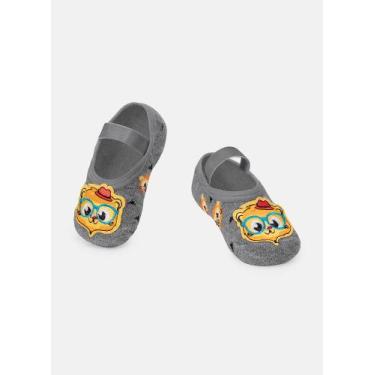 Imagem de Meia Menino Sapatilha com aplique Leão - Puket, 5 A 8M