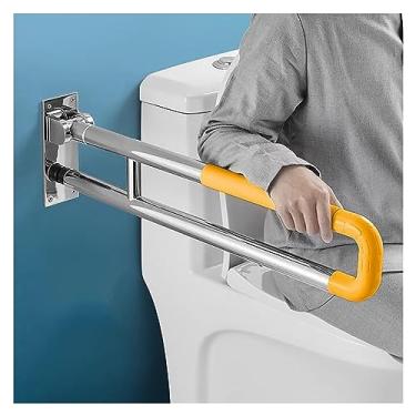 Imagem de GeRRiT Barras de apoio para deficientes em aço inoxidável, barra dobrável para vaso sanitário com textura antiderrapante, barra de segurança para banheiro, trilho de suporte de mão para deficientes