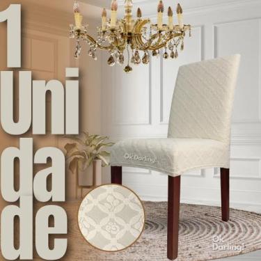 Imagem de Capa de Cadeira Linha Gold Grega - Creme - OK Darling