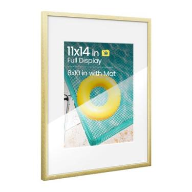 Imagem de Porta-retratos Heimlove Metal de alumínio 11x14 com tapete 8x10