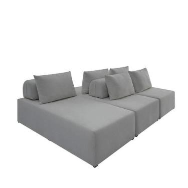 Imagem de Sofá Ilha na Caixa em Módulos Mobili 3 chaise 270cm Estofama, Cinza Cl