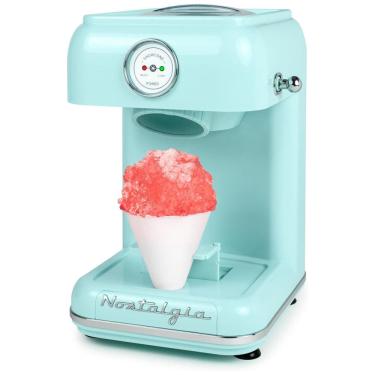 Imagem de Nostalgia CLSC1AQ Máquina de Raspadinha Elétrica Retro Inclui 1 Cone Reutilizável, 110V, Azul Água