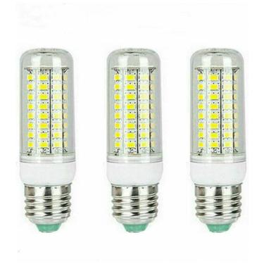 Imagem de Kit 3 Lâmpadas LED Milho JHONG E27 9W 56 LEDs SMD5730 Bivolt Luz Quente e Fria Iluminação Econômica para Casa e Escritório