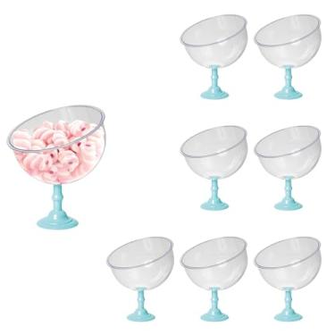 Imagem de 8 Baleiros 1,5l Taça Premium Bomboniere Acrílico Elegante (AZUL TIFFANY)