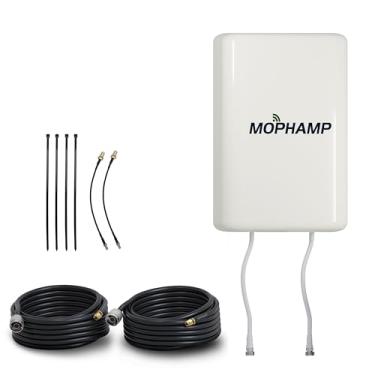 Imagem de Antena MIMO LTE 4G/5G polarizada dupla 680-3800MHz, cabo duplo de 10 m, funciona com roteadores, modems, pontos de acesso, gateways com conectores SMA/TS9