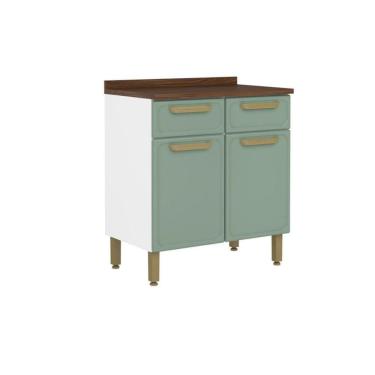Imagem de Gabinete De Cozinha Modulado C- Tampo Bella C- 2 Portas E 2 Gavetas 80cm Verde - Bertolini