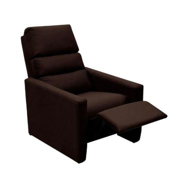 Imagem de Poltrona Do Papai Reclinável Ravena Material Sintético Marrom Star Confort Marrom