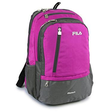 Imagem de Mochila Fila Duel School para laptop e tablet, rosa, One Size