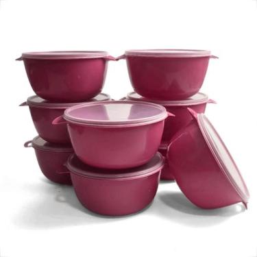 Imagem de Kit Potes Plásticos BOWL 1L Tampa Cristal 10 Unidades Marmitas - GP Pl