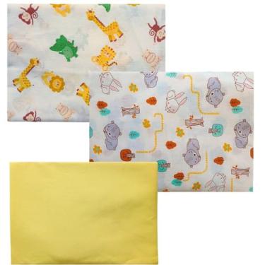 Imagem de Kit Lençol para Mini Berço Moisés Bebê em Percal 150 fios 100% Algodão 2 ou 3 Peças com Elástico (Kit 3 Neutro)