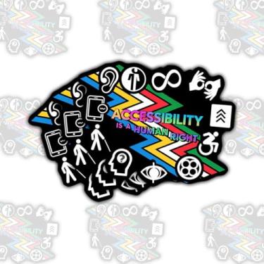Imagem de (Conjunto de 3) Adesivo Accessibility is a Human Right | Decalques de vinil de conscientização sobre saúde mental e deficiência | Adesivos anti-abismo para laptop, para-choques, capacete e acessórios