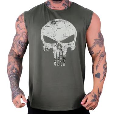 Imagem de Regata Machão Estampada Caveira Justiceiro Pitbull Skull Fitness Trein