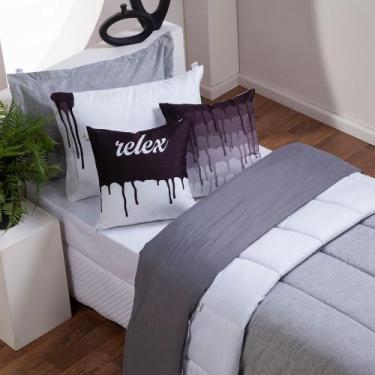 Imagem de Kit 5 Pçs Edredom Solteiro Colorful Linho e Hipercal 400 Fios - Oferta