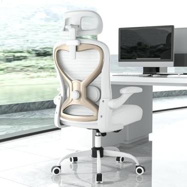 Imagem de Cadeira de escritório ergonômica para alívio da dor nas costas e pescoço, assento de espuma virgem, encosto lombar ajustável 2D e 3D, inclinação e rock para relaxamento, ideal para conforto sentado