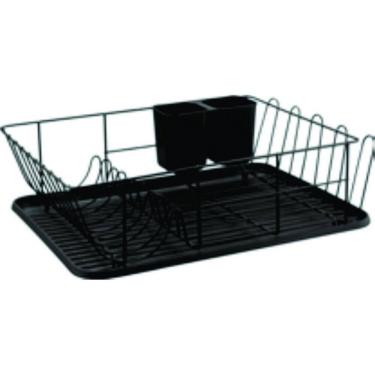 Imagem de Escorredor De Loucas Metal Preto Hanover 44X31,5X12,5Cm