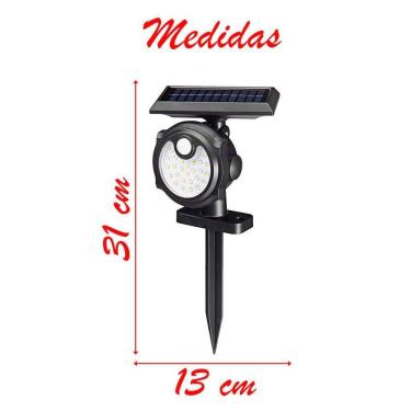 Imagem de Lanterna Luminária Solar à Prova D\'água Sensorial Para Jardim - 26 Led