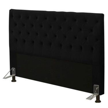 Imagem de Cabeceira Cristal 1,40 Cm Para Cama Box Casal Suede Preto