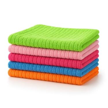 Imagem de Kit com 5 Panos de Microfibra 30x30cm Anti Risco Alta Absorção – Limpeza Automotiva e Doméstica Sem Fiapos Premium