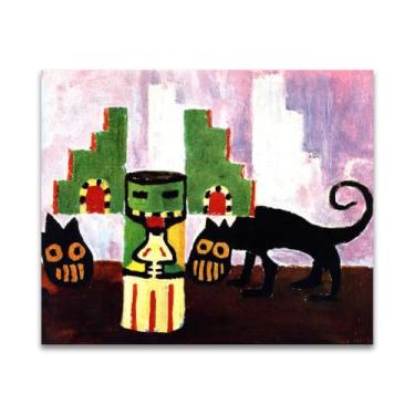 Imagem de RYLJCZ Pinturas famosas abstratas. Pôsteres e impressões de arte de Emil Nolde (figuras exóticas). Reprodução em tela. Quadro decorativo para sala de estar. (30 x 35 cm (11,8 x 13,7 pol)/sem moldura)