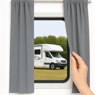 Imagem de Cortinas de janela para trailers internos – Cortinas blackout de privacidade para trailer, van – Isolamento térmico, fácil instalação – Perfeita para capa interna de janelas de campista