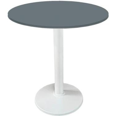 Imagem de Mesa Zeta Ferro Branco 75 Cm (alt) Disco Redondo Tampo Mdp Redondo 80 Cm (larg) X 2,50 Cm Alt Grafito