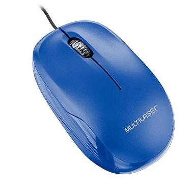 Imagem de Mouse Com Fio Mid 1200dpi Conexão USB Cabo de 120cm 3 Botões Textura Fosca Azul - MO293
