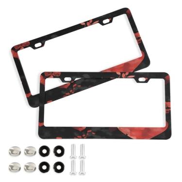 Imagem de SEHANY Molduras de placa de carro rosa dos namorados, capas de moldura de placa de carro de alumínio à prova de ferrugem com orifícios elípticos e parafusos serve para veículos padrão dos EUA tamanho