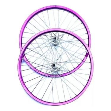 Imagem de Par Rodas Aro 20 Alumínio Raio Fino Cor Violeta