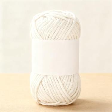 Imagem de Fio tubular - 1 pacote de 100 g - 72% algodão 28% nylon - nº 5 volumoso - 100 m - para tricô, crochê e amigurumi (02 branco leitoso)