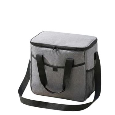Imagem de Bolsa Térmica 16L, Nylon e Poliéster, Cinza, com Alça Regulável, Capacidade de Manter Temperatura por 4 Horas, 33 x 32 x 16 cm