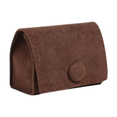 Imagem de LCSVCCXA Mini Estojo para Guardar Botões, Pequena Caixa de Veludo para Anéis E Joias, Ideal para Meninas E, Marrom