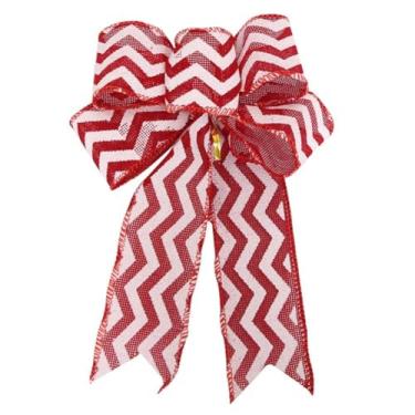 Imagem de Enfeite de árvore de Natal, laço para decoração de árvore de Natal, fitas decorativas, buffalo, xadrez, serapilheira, vermelho e preto, enfeite de laço para presente para decoração de festa de Natal