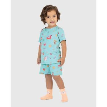 Imagem de Pijama Infantil Menina Brilha Escuro Malwee Kids Ref. 131966 Cor:AzulT