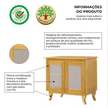 Imagem de Cantinho Do Café Com 2 Portas Em Madeira Maciça E Tela Indiana - Imbuia