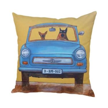 Imagem de Capa De Almofada Colorida Com Estampa De Cachorro De Desenho Animado P